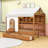 Full Size Wooden House-Shaped Bed With Charging Board, Shelf, Drawers And LED Strip-1848593051