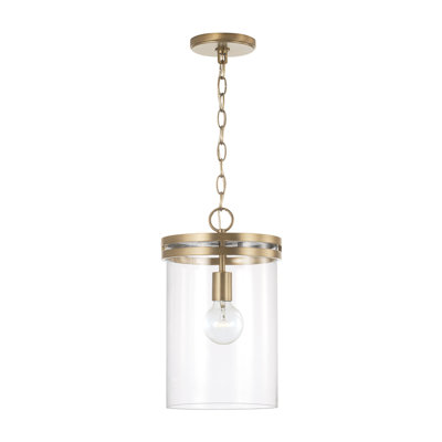 Luminaire suspendu cylindrique à 1 lumière 