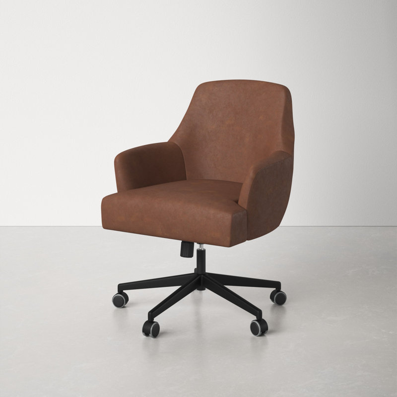 Acosta Task Chair, Distressed Saddle Brown Performance Faux Leather