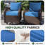 Housses de coussin de chaise de patio 8 pièces individuelles - 4 po d'épaisseur remplaçables hydrofuges pour canapé modulaire à 4 places-590443443