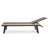 Adjustable Chaise Lounge With Aluminum Frame And Wood - Grain Side Table, Mesh Seating, For Outdoor, Black Grey, 77 Inch Depth Lightweight Stable Outdoor Waterproof Frame, Material,