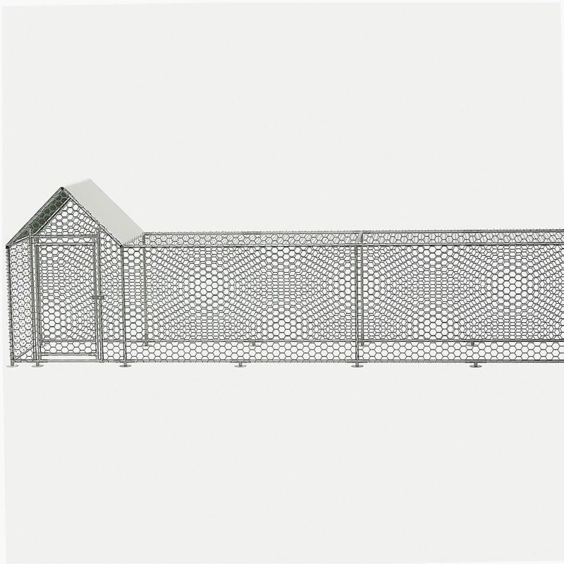 Cage à poulailler avec poulailler 16x3FT, H 59,6 po x l 196 po x P 42,2 po
