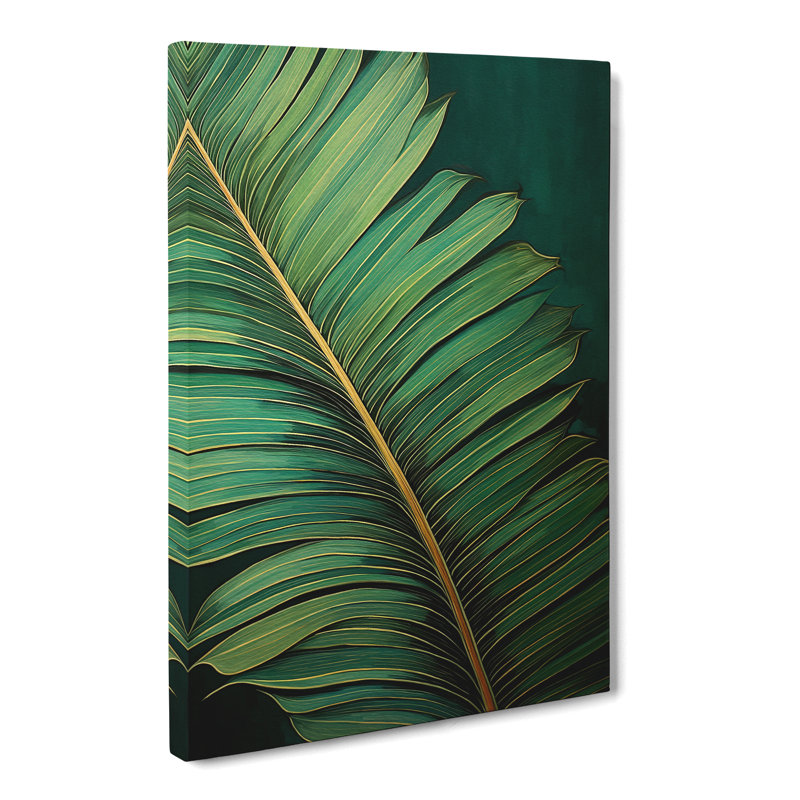 Palm Leaf Tachisme - Wrapped Canvas Print, 50cm H x 35cm W x 3cm D