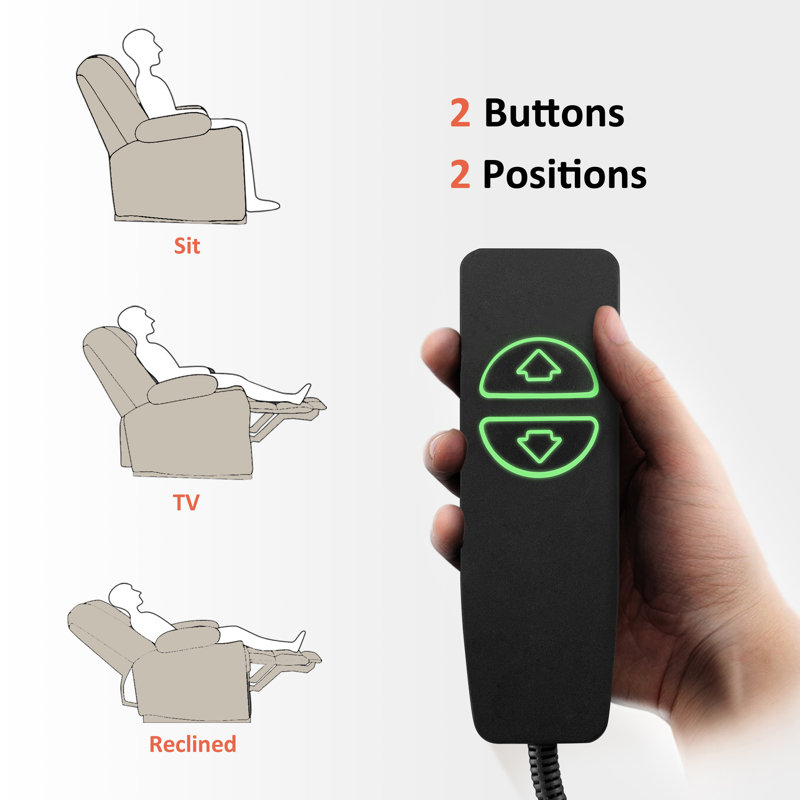 Power - Remote Recliner with Massage, Grey Polyester Blend