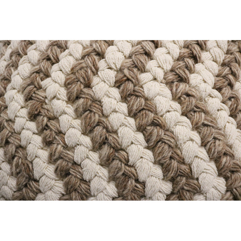 Sanremo Beige and Brown Wool Cotton Throw Pillow