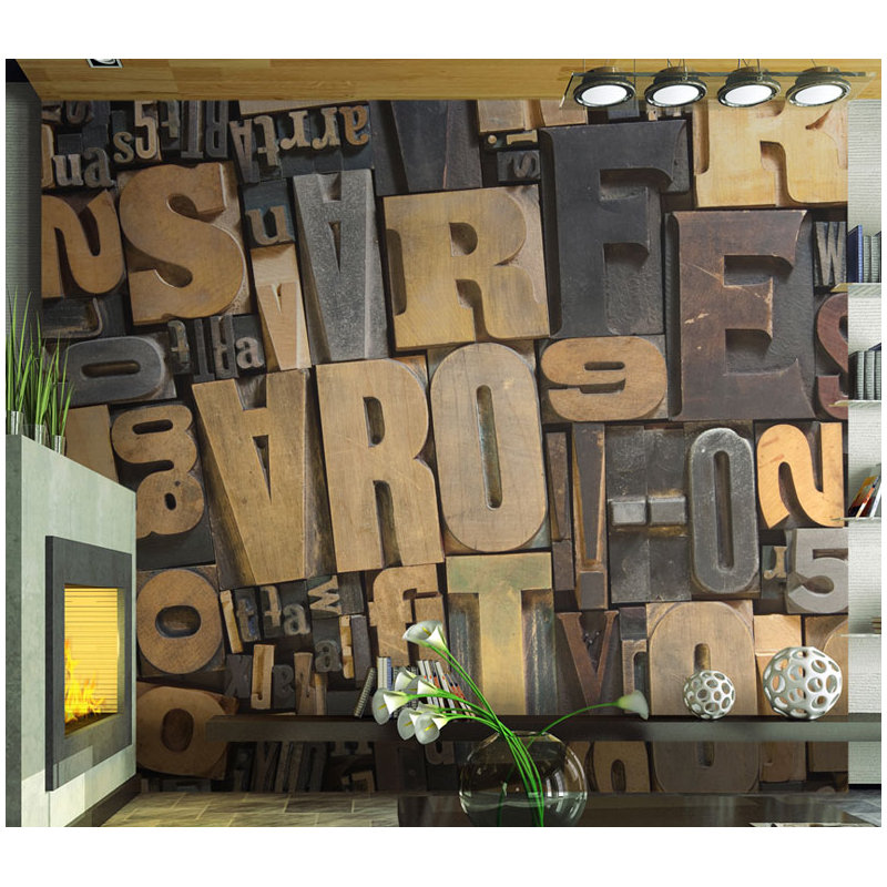 Wooden Letters 3.09m x 400cm Wallpaper, 350 cm x 270 cm