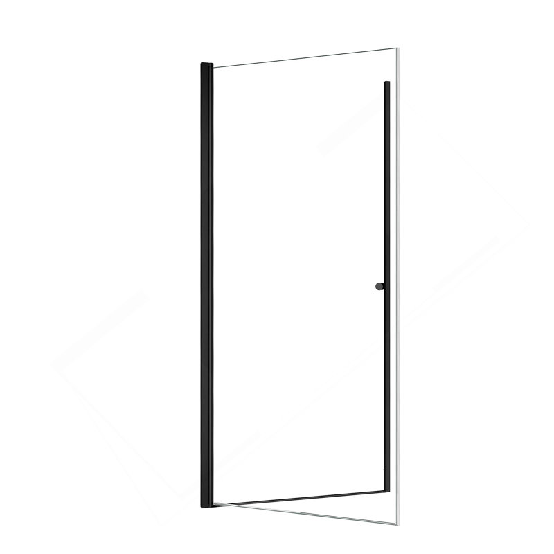 32"W x 72"H Frameless Circular Pivot Shower Door in Matte Black With 1/4" (6mm) Thick SGCC Tempered Glass
