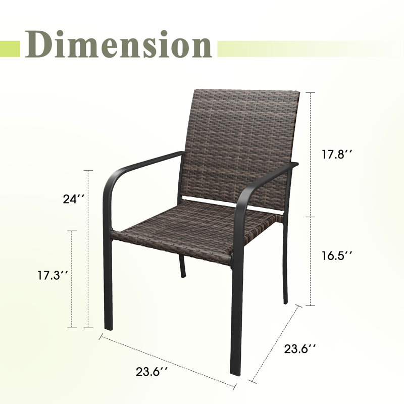  Chaises de patio empilables en osier