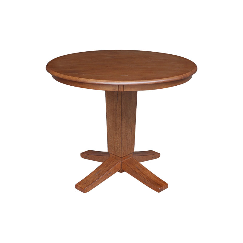 Table de salle à manger Grachan Ronund, H 29,9 po x L 36 po x l 36 po, Chêne vieilli