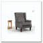 Chaise d'appoint capitonnée avec accoudoirs ronds et pieds en bois-1994435883