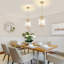 Luminaire suspendu doré de luxe à 1 lumière avec abat-jour en cristal pour le salon de la cuisine-152136943