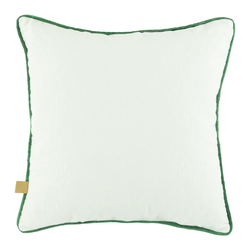 18" White and Green Embroidered Christmas Tree Throw Pillow