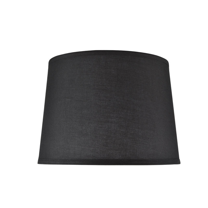 Abat-jour empire en tissu de coton de H 10 po Tetoron (araignée) de couleur noire