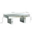 Table basse moderne en verre Amla avec éclairage DEL, chargement sans fil et haut-parleurs Bluetooth