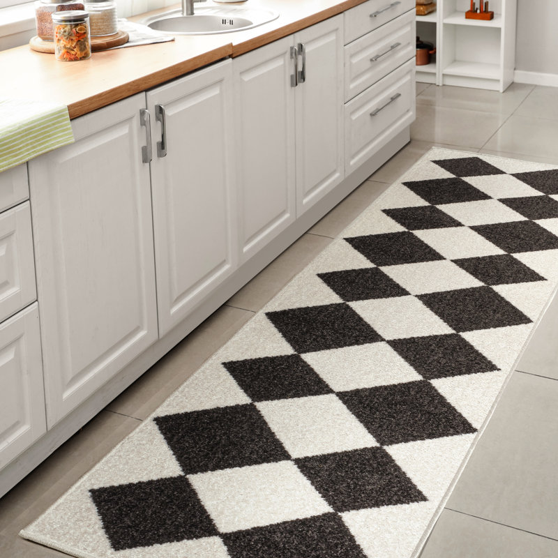 Tapis blanc / gris anthracite Utgard, Tapis de couloir 2 pi x 8 pi