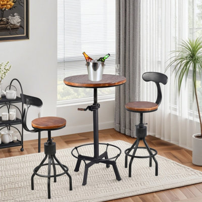 Gatti 2 - Person Pine Solid Wood Top Four Leg Dining Set