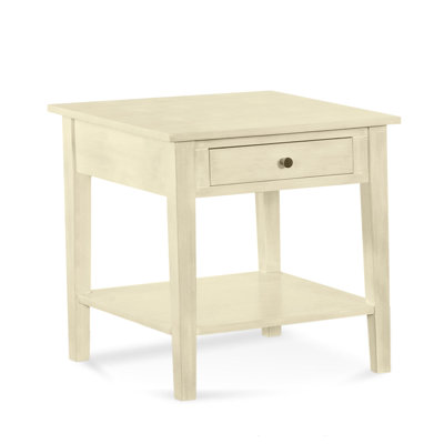 Table de bout haute en bois massif avec rangement East 25 po