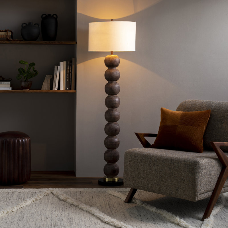 Lampe sur pied 62 po Kee, Brun