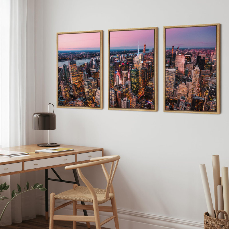Mauve coucher de soleil clair, ville, photographie de construction, paisible, vibrant, moderne, bureau contemporain, décor