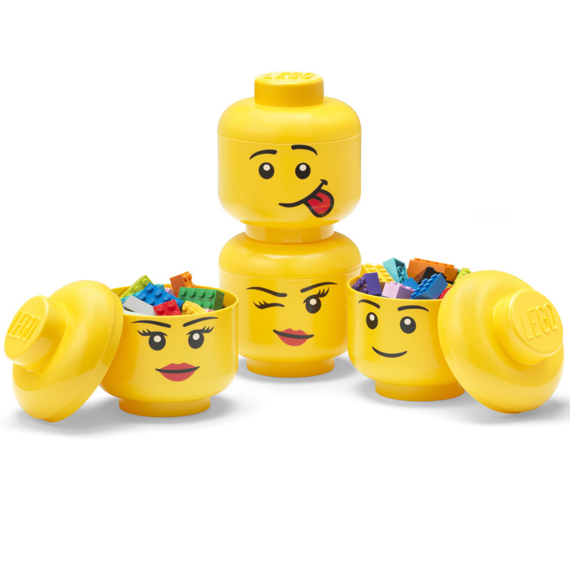 LEGO: Ensemble de mini têtes de rangement - 4 pièces - Contenants empilables pour figurine