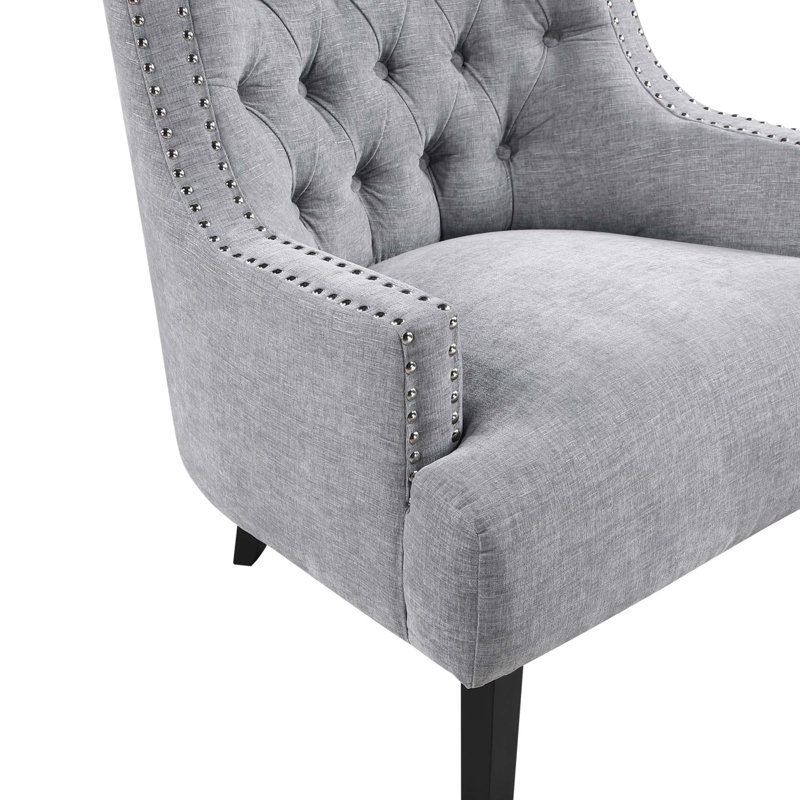 Mobilier de salon en bois massif capitonné 1 pièce, Grey Chenille