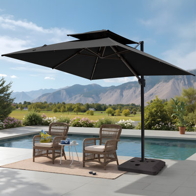 118'' Square Cantilever Umbrella with Weighted Base