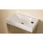 Meuble-lavabo de 16 po peu encombrant avec finition grain de bois et porte à pousser