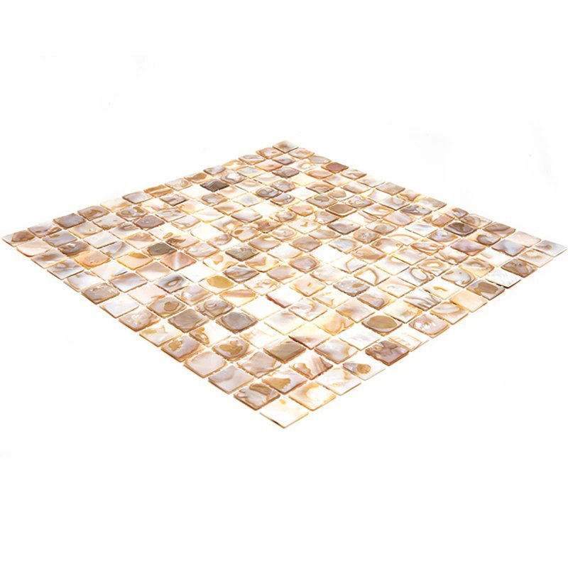 Jewelicious 0.8 in. x 0.8 in. Grid Polished Tile, Beige/Brown