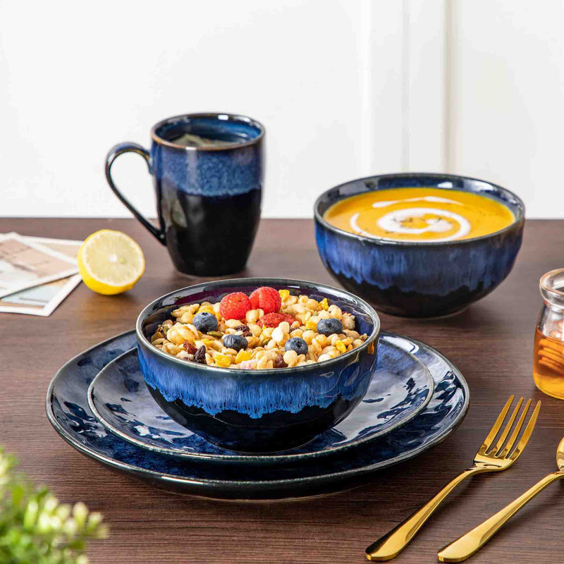 16 Piece Dinnerware Set - Service for 4, Blue