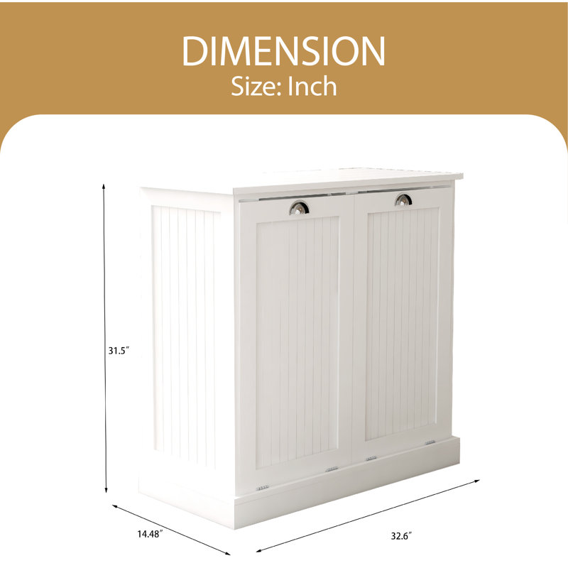 Solid Wood Cabinet Trash Can