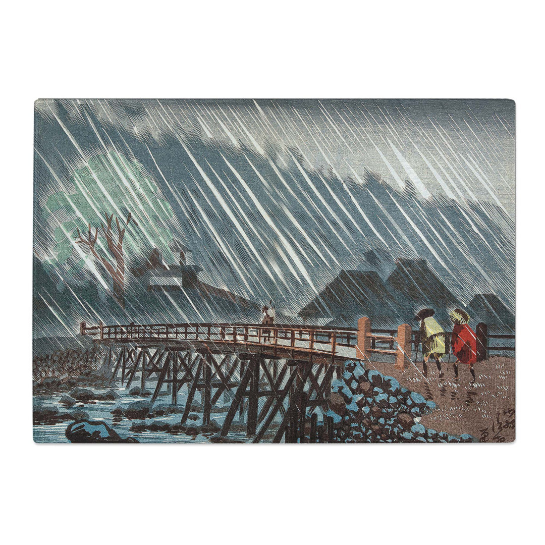 Tempered Glass Bridge in the Rain by Kobayashi Kiyochika Chopping Board