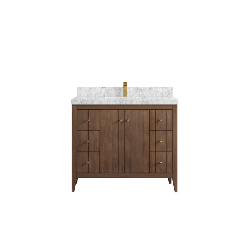 Meuble-lavabo simple 42 po avec plateau en marbre Atlanta