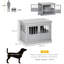 Niche pour chien en bois au design élégant, pour petits chiens, table de bout chiot gris, spacieuse et protégée