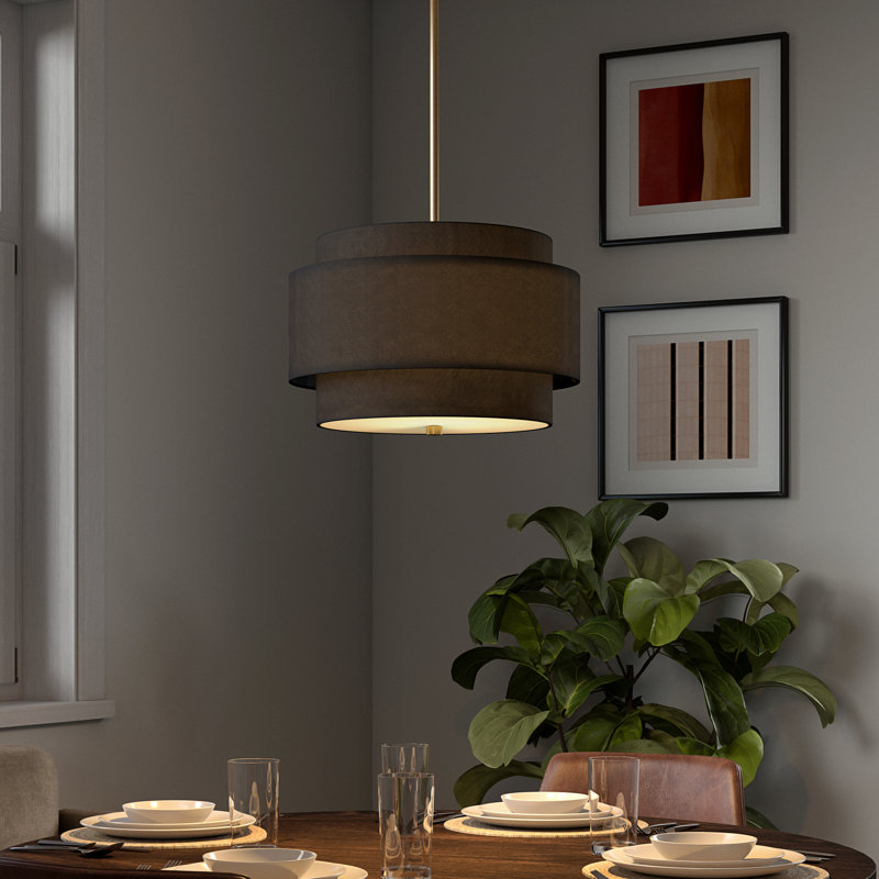 Solomon 2 - Light Drum Pendant, Black, Brass