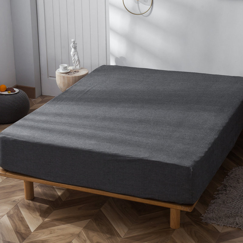 King Dark Grey Cotton Deep Pocket Fitted Sheet