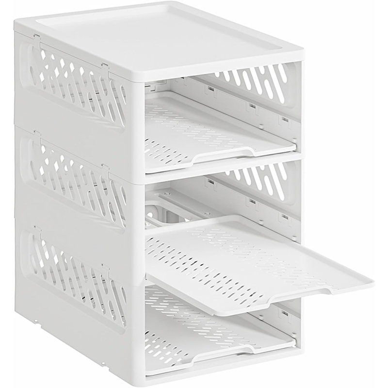 Stackable Plastic Closet Organizer Box With Lid