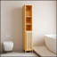 Armoire fine et haute en bambou naturel de grande capacité pour un rangement efficace et une décoration intérieure élégante