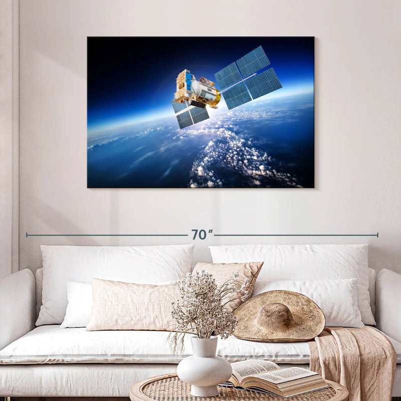 Oberle Satellite Hovering Over Earth, 30" H x 45" W