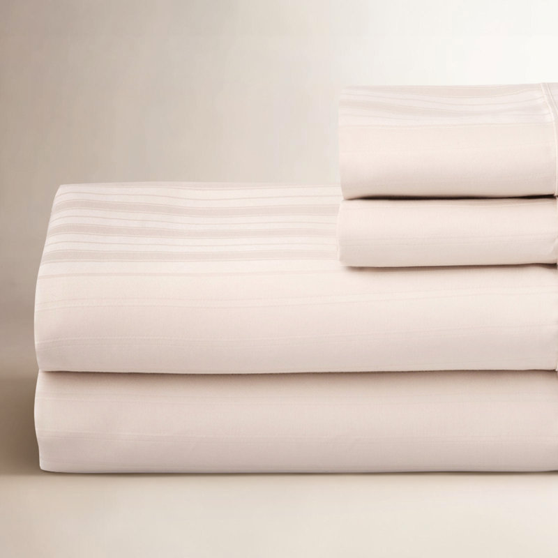 Ensemble de draps 100% satin de coton 500 fils Zander, Rougir, Ensemble de draps pour lit simple + drap-housse + 