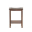 Tabouret de bar d'extérieur à hauteur de comptoir en bois d'acacia, ensemble de 2, finition brun acajou