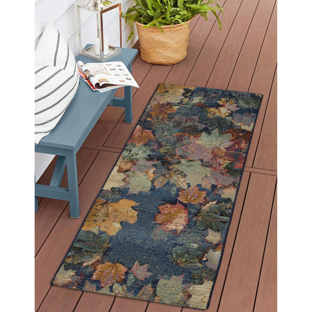 Andreane Orange Fall in Love Indoor/Outdoor Kitchen Mat Lark Manor™ Mat 