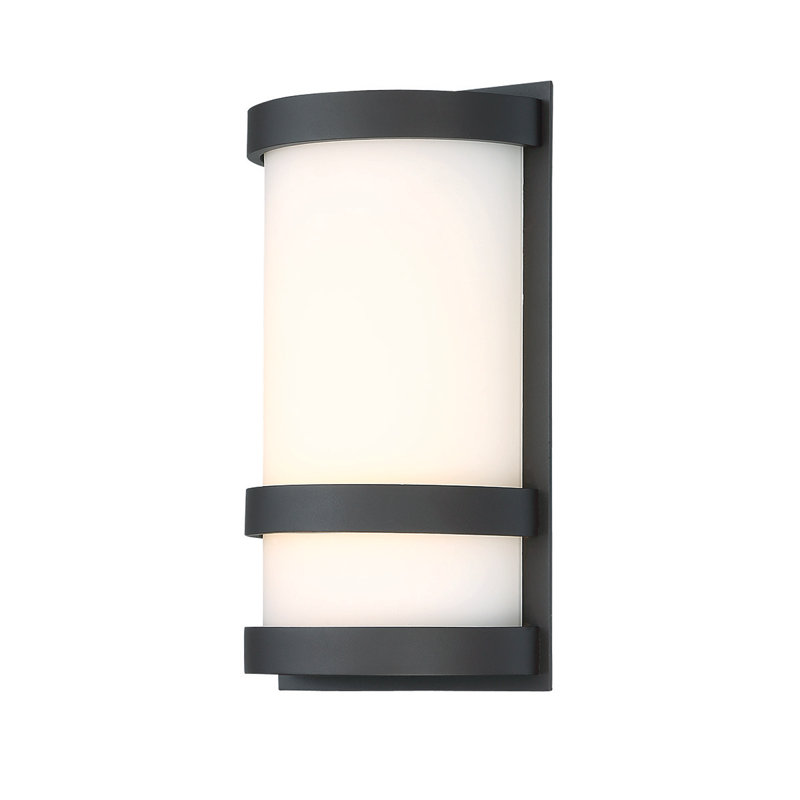 Latitude 1-Light LED Outdoor Sconce, Bronze, 10" H x 6" W x 4" D, 12