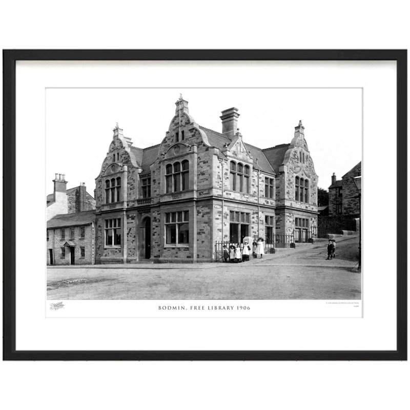 Bodmin, Free Library 1906 - Single Picture Frame Print on Wood, 28cm H x 36cm W x 2.3cm D