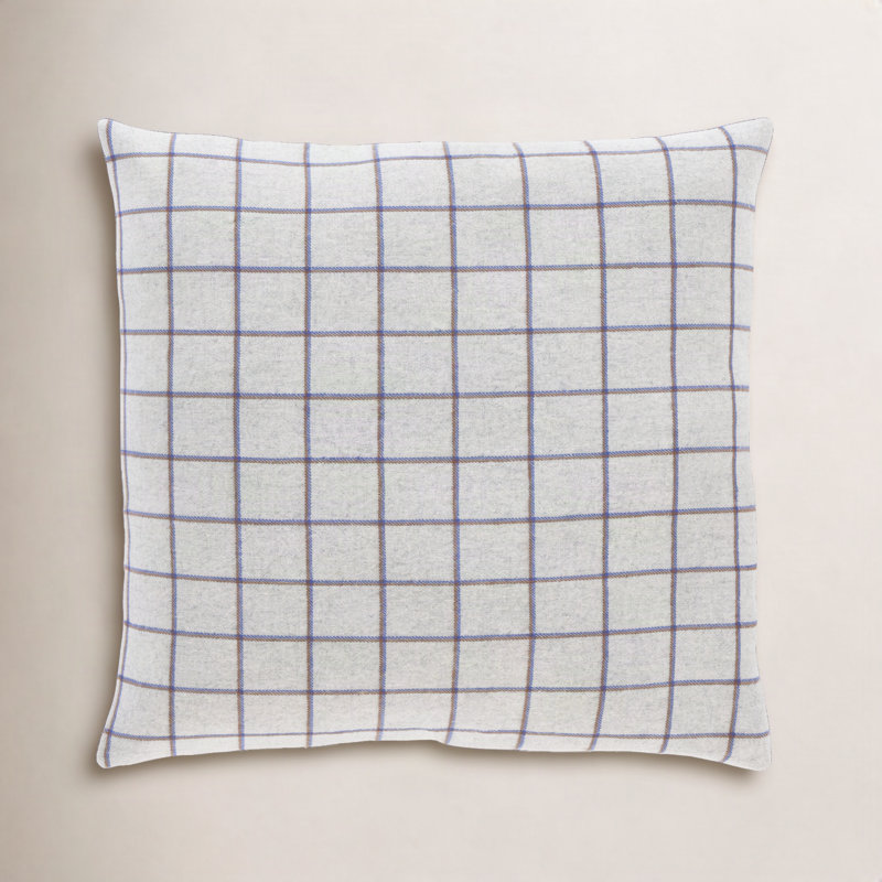 Saratoga Plaid Wool Blend Reversible Throw Pillow, 18" H x 18" W, Polyester/Polyfill