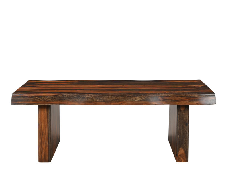 51" Dark Brown Solid Wood Sled Coffee Table