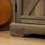 Grey Wash Storage Cabinet With Removable Wine , 2 Drawers, Rustic For Dining Room Sideboard Big Shelves,