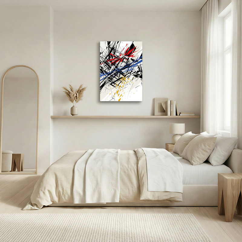 Ensemble de 1 toile murale d'expression abstraite, 48"H x 32"W, Wrapped Canvas