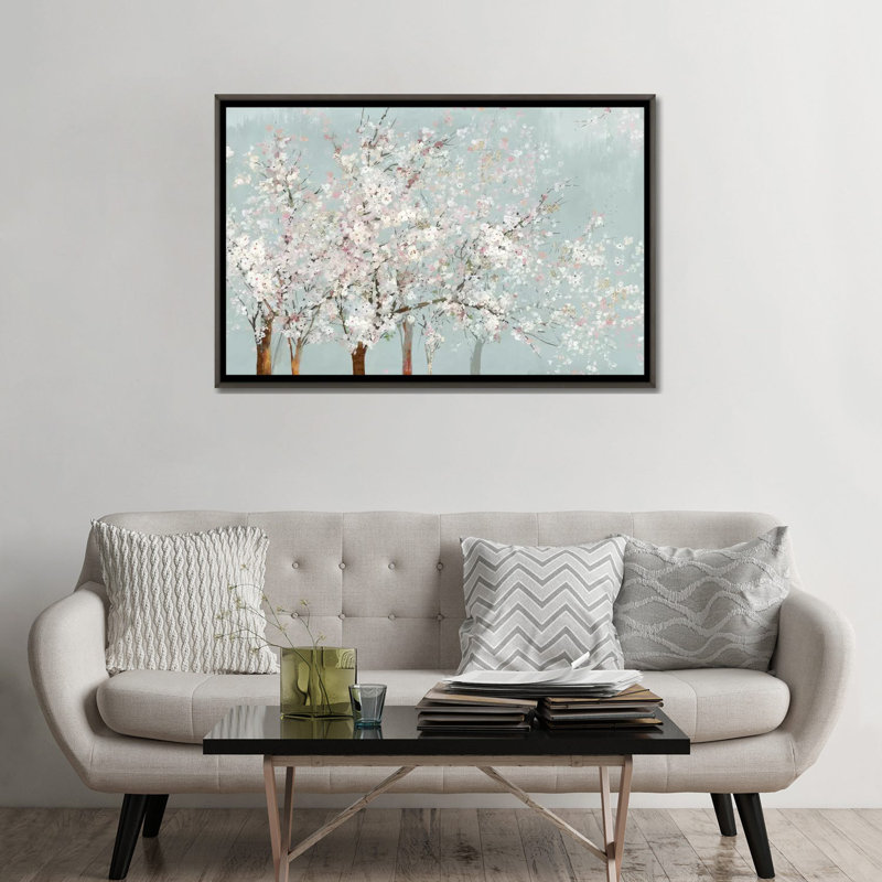 « SACO Bloom » par Allison Pearce, reproduction d’art, Pas de tapis, Toile encadrée de bois rustique foncé