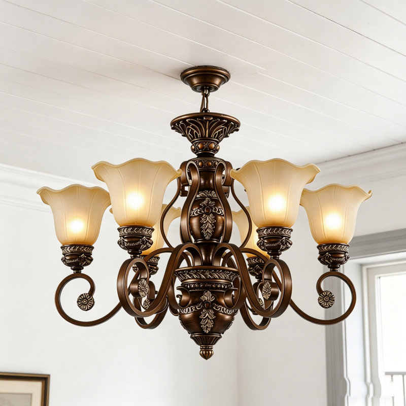 Plafonnier semi-encastré Retro Bronze Chandelier