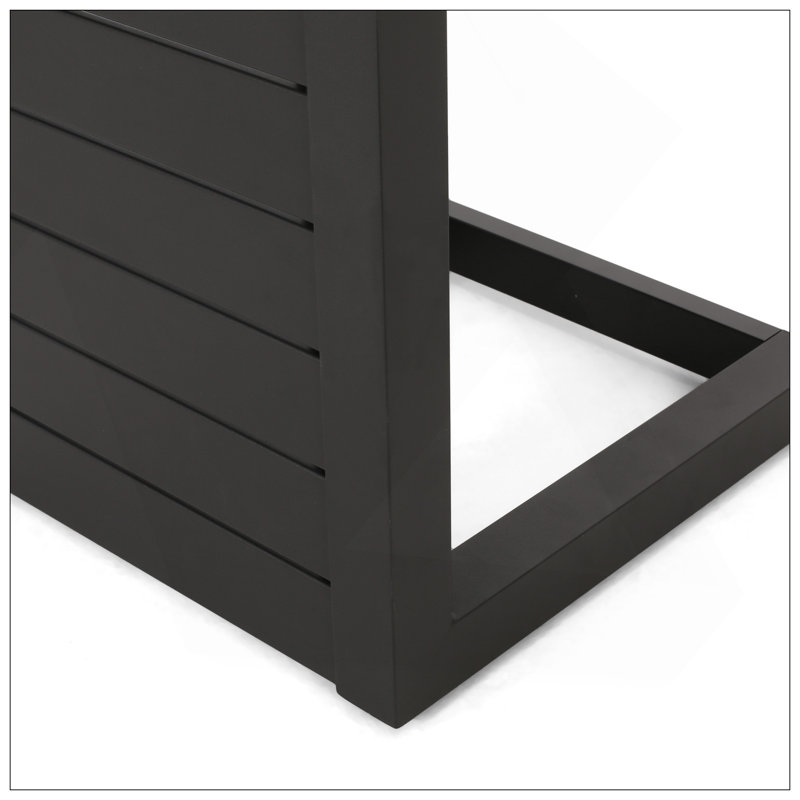 Table en forme de C CAPE CORAL ALU GRIS, Noir